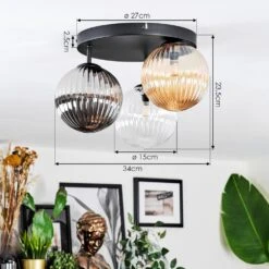 Chehalis Deckenleuchte Glas 15 Cm Bernsteinfarben, Klar, Rauchfarben, 3-flammig -LEDVANCE Verkäufe chehalis deckenleuchte glas 15 cm h9016113 3