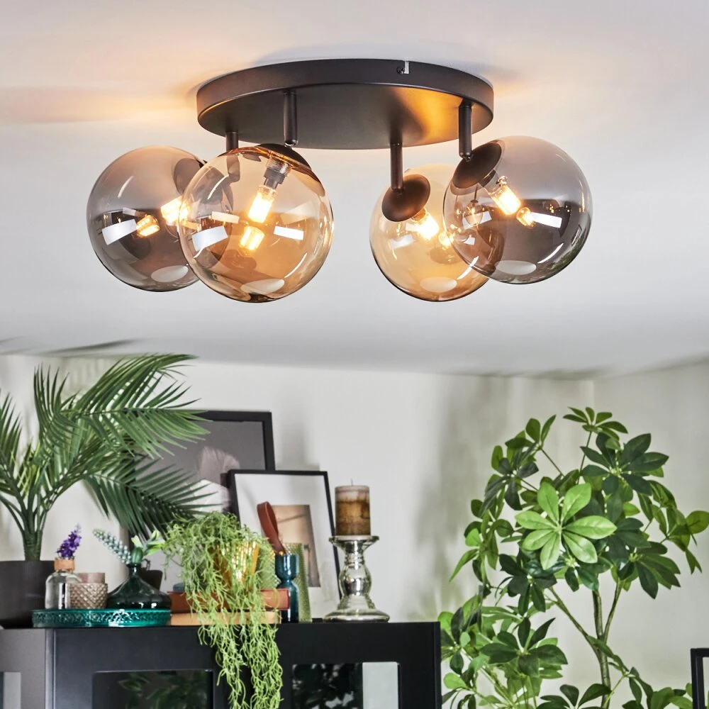 Chehalis Deckenleuchte Glas 15 Cm Bernsteinfarben, Rauchfarben, 4-flammig 11 Chehalis Deckenleuchte Glas 15 Cm Bernsteinfarben, Rauchfarben, 4-flammig – Bild 11