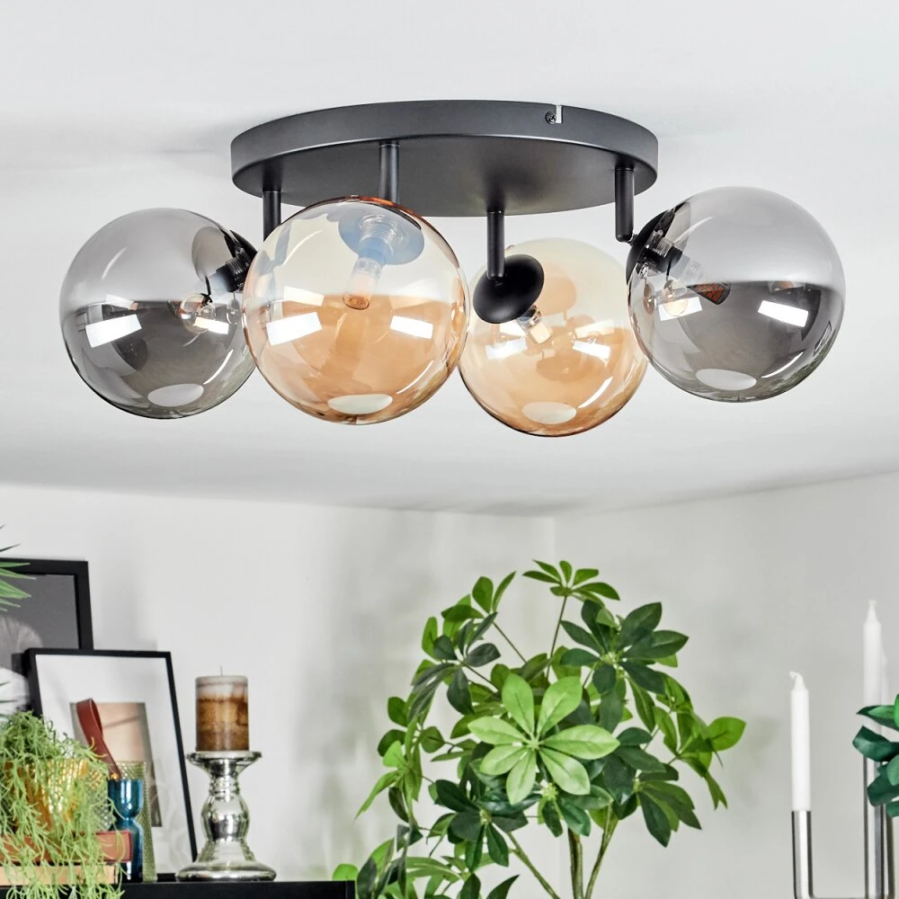 Chehalis Deckenleuchte Glas 15 Cm Bernsteinfarben, Rauchfarben, 4-flammig 10 Chehalis Deckenleuchte Glas 15 Cm Bernsteinfarben, Rauchfarben, 4-flammig – Bild 10