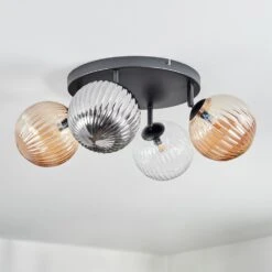 Chehalis Deckenleuchte Glas 15 Cm Bernsteinfarben, Klar, Rauchfarben, 4-flammig -LEDVANCE Verkäufe chehalis deckenleuchte glas 15 cm h9042778 7