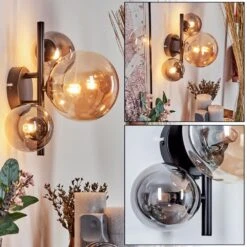 Chehalis Wandleuchte Glas 10, 15 Cm Bernsteinfarben, Rauchfarben, 3-flammig