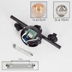 Chehalis Wandleuchte Glas 10, 15 Cm Bernsteinfarben, Rauchfarben, 3-flammig -LEDVANCE Verkäufe chehalis wandleuchte glas 10 15 cm h3750605 4