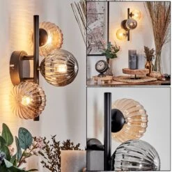 Chehalis Wandleuchte Glas 10 Cm Bernsteinfarben, Rauchfarben, 3-flammig