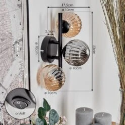 Chehalis Wandleuchte Glas 10 Cm Bernsteinfarben, Rauchfarben, 3-flammig -LEDVANCE Verkäufe chehalis wandleuchte glas 10 cm h3749746 3