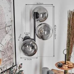 Chehalis Wandleuchte Glas 15 Cm Chrom, Klar, Rauchfarben, 3-flammig -LEDVANCE Verkäufe chehalis wandleuchte glas 15 cm h3873663 3