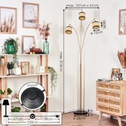 Chellas Stehleuchte Messing, Schwarz, 3-flammig -LEDVANCE Verkäufe chellas stehleuchte h3887417 3