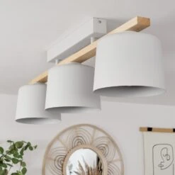 Combarbala Deckenleuchte Grau, Holz Hell, 3-flammig -LEDVANCE Verkäufe combarbala deckenleuchte h3613139 10