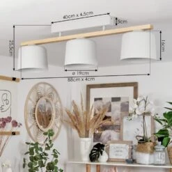 Combarbala Deckenleuchte Grau, Holz Hell, 3-flammig -LEDVANCE Verkäufe combarbala deckenleuchte h3613139 3