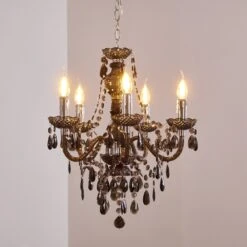 Delhi Kronleuchter Schwarz, Transparent, Klar, 5-flammig -LEDVANCE Verkäufe delhi kronleuchter h3343920 do1 14