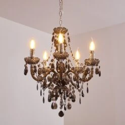 Delhi Kronleuchter Schwarz, Transparent, Klar, 5-flammig -LEDVANCE Verkäufe delhi kronleuchter h3343920 do1 2