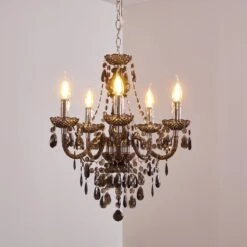 Delhi Kronleuchter Schwarz, Transparent, Klar, 5-flammig -LEDVANCE Verkäufe delhi kronleuchter h3343920 do1 6