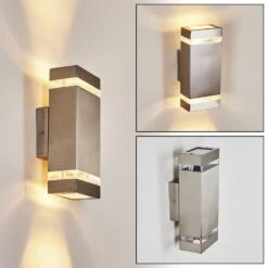 Edevik Außenwandleuchte Nickel-Matt, 2-flammig