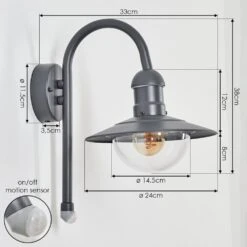 Elima Außenwandleuchte Anthrazit, 1-flammig, Bewegungsmelder -LEDVANCE Verkäufe elima aussenwandleuchte h3667170 3