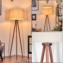 Flemming Stehleuchte Dunkelbraun, 1-flammig