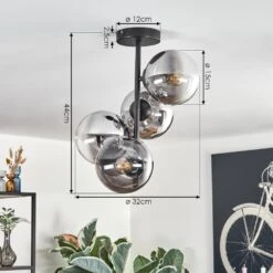 Gastor Deckenleuchte Glas 15 Cm Chrom, Klar, Rauchfarben, 4-flammig -LEDVANCE Verkäufe gastor deckenleuchte glas 15 cm h3808375 3