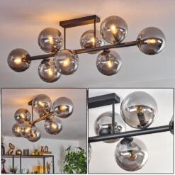 Gastor Deckenleuchte Glas 15 Cm Rauchfarben, 8-flammig