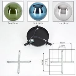 Gastor Deckenleuchte Glas 15 Cm Blau, Chrom, Grün, Rauchfarben, 3-flammig -LEDVANCE Verkäufe gastor deckenleuchte glas 15 cm h9034131 4
