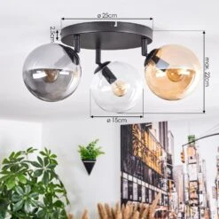 Gastor Deckenleuchte Glas 15 Cm Bernsteinfarben, Chrom, Klar, Rauchfarben, 3-flammig 15 Gastor Deckenleuchte Glas 15 Cm Bernsteinfarben, Chrom, Klar, Rauchfarben, 3-flammig -LEDVANCE Verkäufe gastor deckenleuchte glas 15 cm h9035527 3