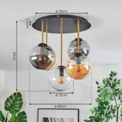 Gastor Deckenleuchte Glas 15 Cm Messing, Schwarz, 5-flammig -LEDVANCE Verkäufe gastor deckenleuchte glas 15 cm h9038320 3