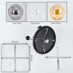 Gastor Deckenleuchte Glas 15 Cm Messing, Schwarz, 5-flammig -LEDVANCE Verkäufe gastor deckenleuchte glas 15 cm h9038320 4