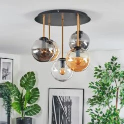 Gastor Deckenleuchte Glas 15 Cm Messing, Schwarz, 5-flammig -LEDVANCE Verkäufe gastor deckenleuchte glas 15 cm h9038320 9