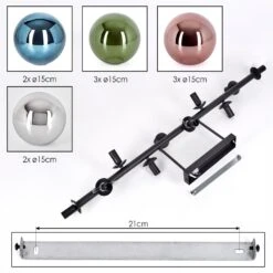 Gastor Deckenleuchte Glas 15 Cm Blau, Chrom, Grün, Kupferfarben, Rauchfarben, 10-flammig -LEDVANCE Verkäufe gastor deckenleuchte glas 15 cm h9050049 4