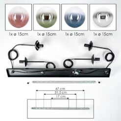 Gastor Hängeleuchte Glas 15 Cm Blau, Chrom, Grün, Klar, Kupferfarben, Rauchfarben, 4-flammig -LEDVANCE Verkäufe gastor haengeleuchte glas 15 cm h9015253 4