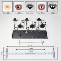 Gastor Hängeleuchte Glas 20 Cm, 25 Cm, 30 Cm Bernsteinfarben, Chrom, Klar, Kupferfarben, Rauchfarben, 6-flammig -LEDVANCE Verkäufe gastor haengeleuchte glas 20 cm 25 cm 30 cm h3949726 4