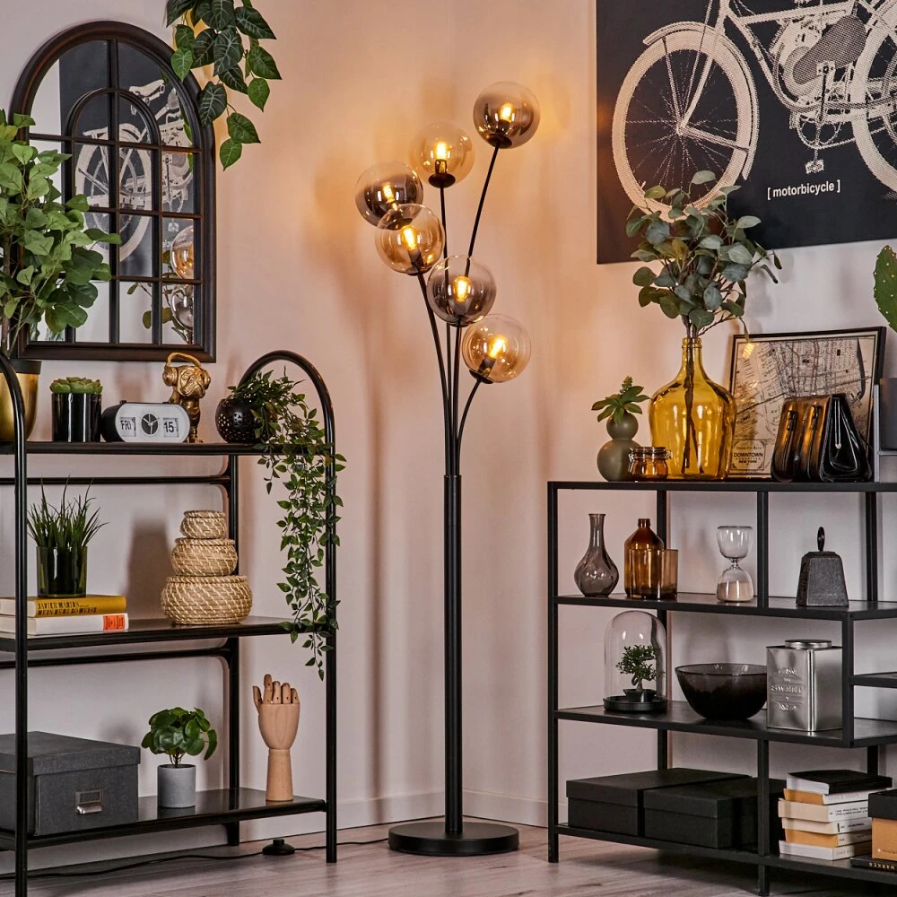 Gastor Stehleuchte Glas 15 Cm Bernsteinfarben, Klar, Rauchfarben, 6-flammig 7 Gastor Stehleuchte Glas 15 Cm Bernsteinfarben, Klar, Rauchfarben, 6-flammig – Bild 7