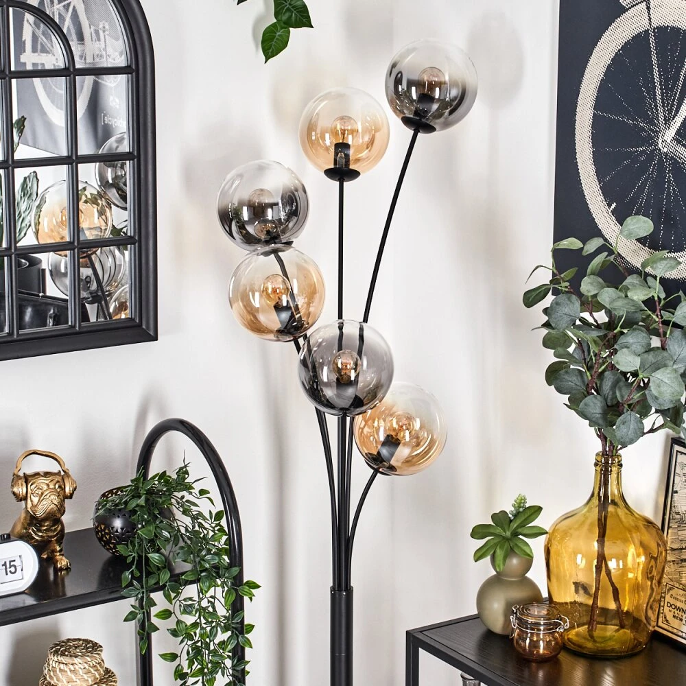 Gastor Stehleuchte Glas 15 Cm Bernsteinfarben, Klar, Rauchfarben, 6-flammig 10 Gastor Stehleuchte Glas 15 Cm Bernsteinfarben, Klar, Rauchfarben, 6-flammig – Bild 10