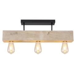 Globo ADALIE Deckenleuchte Holz Hell, Schwarz, 3-flammig -LEDVANCE Verkäufe globo adalie deckenleuchte 15455 3d 2