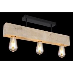 Globo ADALIE Deckenleuchte Holz Hell, Schwarz, 3-flammig -LEDVANCE Verkäufe globo adalie deckenleuchte 15455 3d 4