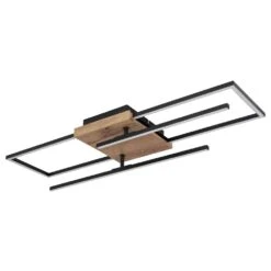 Globo KENDRA Deckenleuche LED Holz Hell, Holzoptik, Schwarz, 1-flammig -LEDVANCE Verkäufe globo kendra deckenleuche 67276 24 2