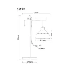 Globo REX Tischleuchte Holz Hell, Schwarz, 1-flammig -LEDVANCE Verkäufe globo rex tischleuchte 15442t 4