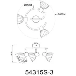 Globo Zachery Deckenleuchte Schwarz, 3-flammig -LEDVANCE Verkäufe globo zachery deckenleuchte 54315s 3 7
