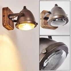 Glostrup Wandleuchte Braun, Edelstahl, 1-flammig