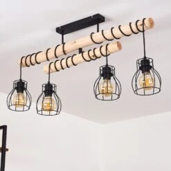 Gondo Deckenleuchte Holz Dunkel, Schwarz, 4-flammig -LEDVANCE Verkäufe gondo deckenleuchte h3400678 7