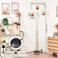 Granja Stehleuchte Nickel-Matt, Schwarz, 3-flammig -LEDVANCE Verkäufe granja stehleuchte h3896068 3