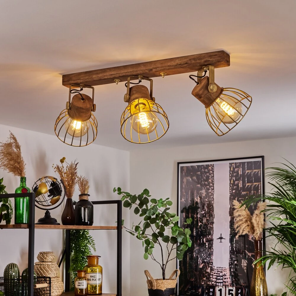 Grunnfjord Deckenleuchte Gold, Naturfarben, 3-flammig 1 Grunnfjord Deckenleuchte Gold, Naturfarben, 3-flammig