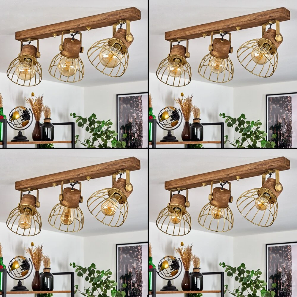 Grunnfjord Deckenleuchte Gold, Naturfarben, 3-flammig 2 Grunnfjord Deckenleuchte Gold, Naturfarben, 3-flammig – Bild 2