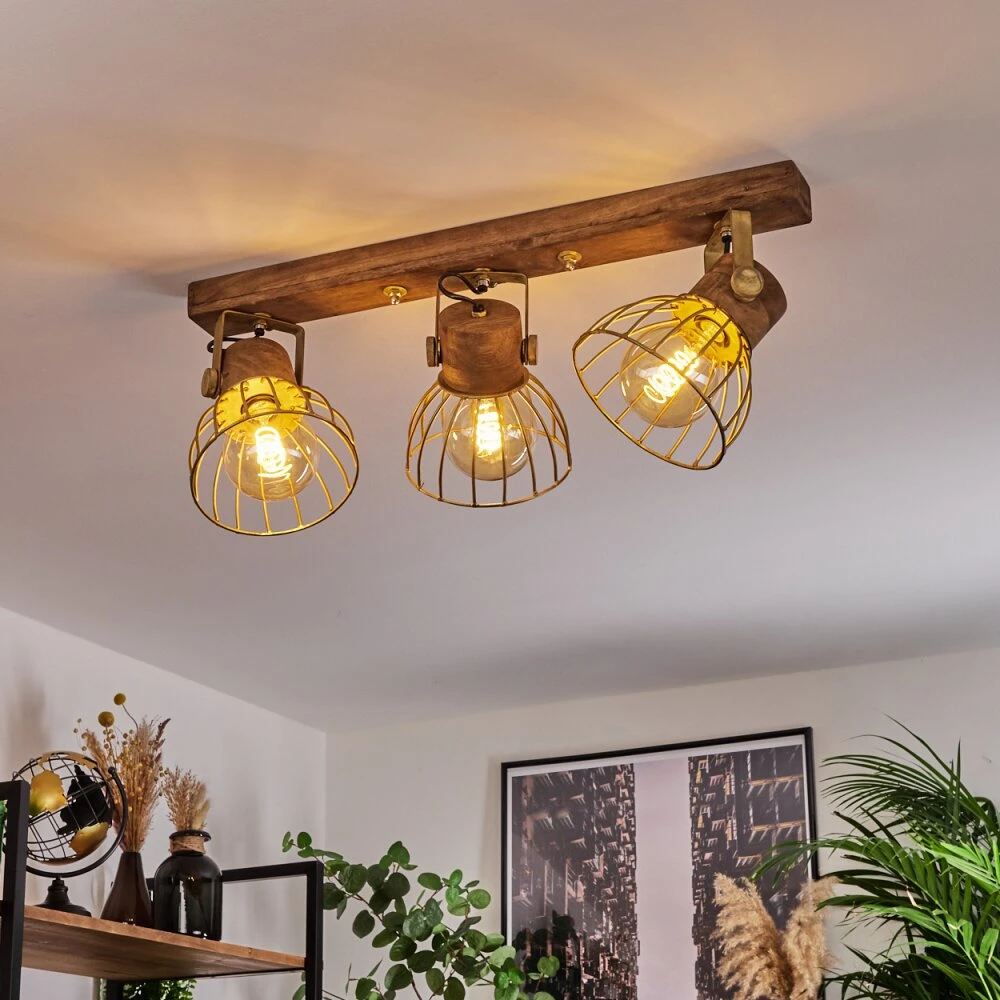 Grunnfjord Deckenleuchte Gold, Naturfarben, 3-flammig 7 Grunnfjord Deckenleuchte Gold, Naturfarben, 3-flammig – Bild 7