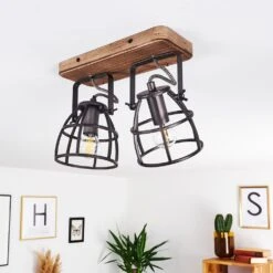 Haervej Deckenleuchte Holz Dunkel, Schwarz, 2-flammig -LEDVANCE Verkäufe haervej deckenleuchte h3365847 13