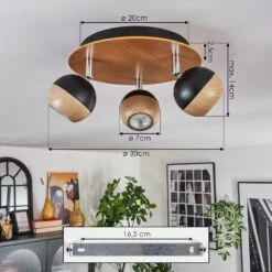 Haldor Deckenleuchte Braun, Chrom, Schwarz, 3-flammig -LEDVANCE Verkäufe haldor deckenleuchte h3861394 3