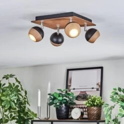 Haldor Deckenleuchte Chrom, Holzoptik, Schwarz, 4-flammig -LEDVANCE Verkäufe haldor deckenleuchte h9030133 10