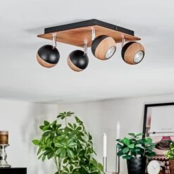 Haldor Deckenleuchte Chrom, Holzoptik, Schwarz, 4-flammig -LEDVANCE Verkäufe haldor deckenleuchte h9030133 9