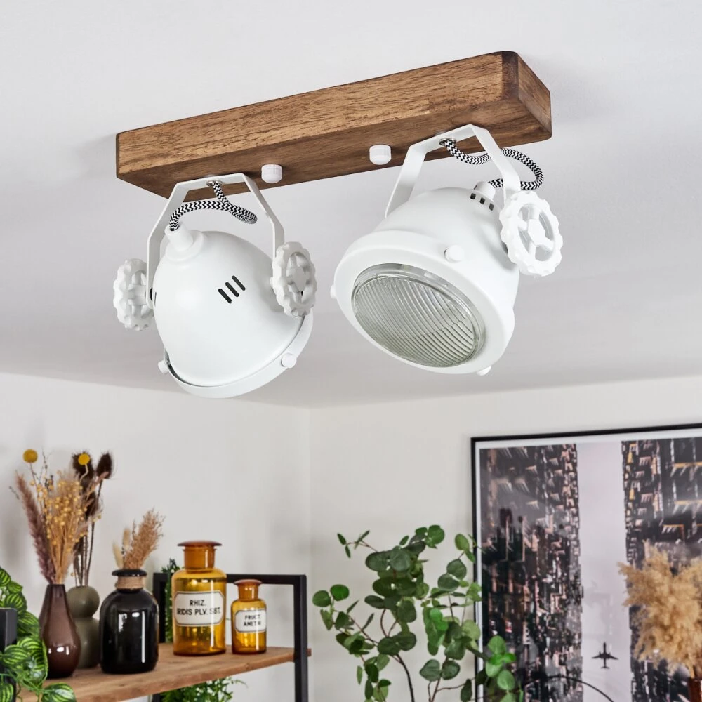 Herford Deckenleuchte Holz Dunkel, 2-flammig 12 Herford Deckenleuchte Holz Dunkel, 2-flammig – Bild 12