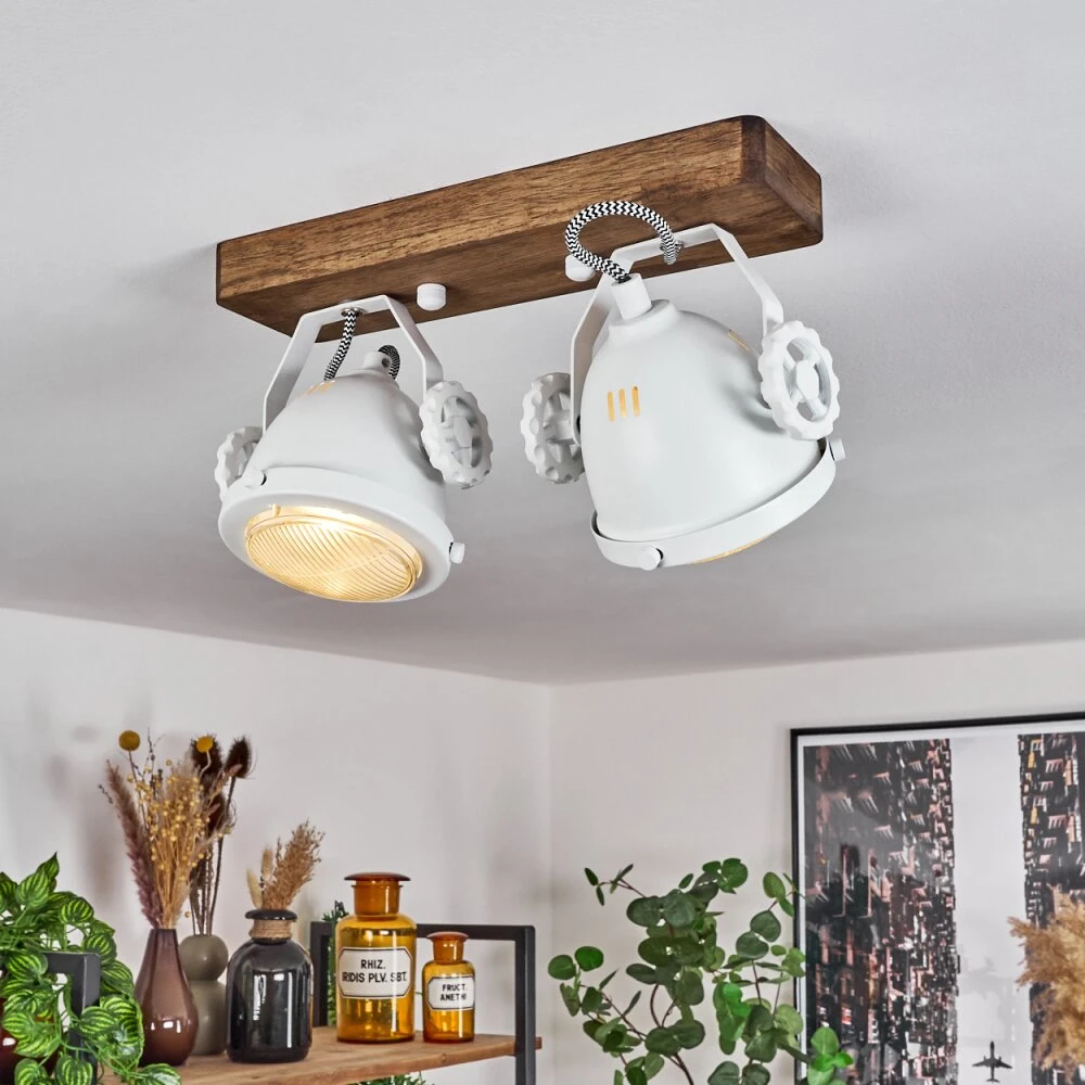 Herford Deckenleuchte Holz Dunkel, 2-flammig 7 Herford Deckenleuchte Holz Dunkel, 2-flammig – Bild 7