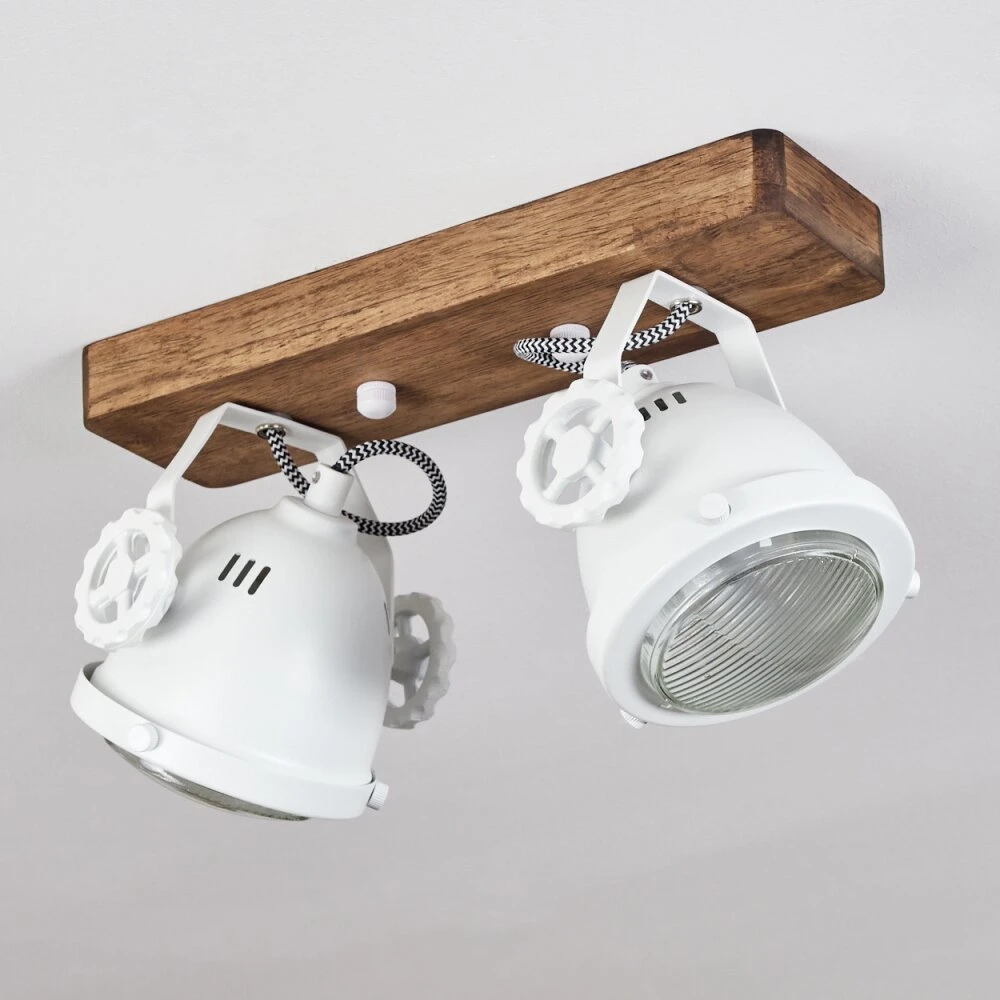 Herford Deckenleuchte Holz Dunkel, 2-flammig 8 Herford Deckenleuchte Holz Dunkel, 2-flammig – Bild 8