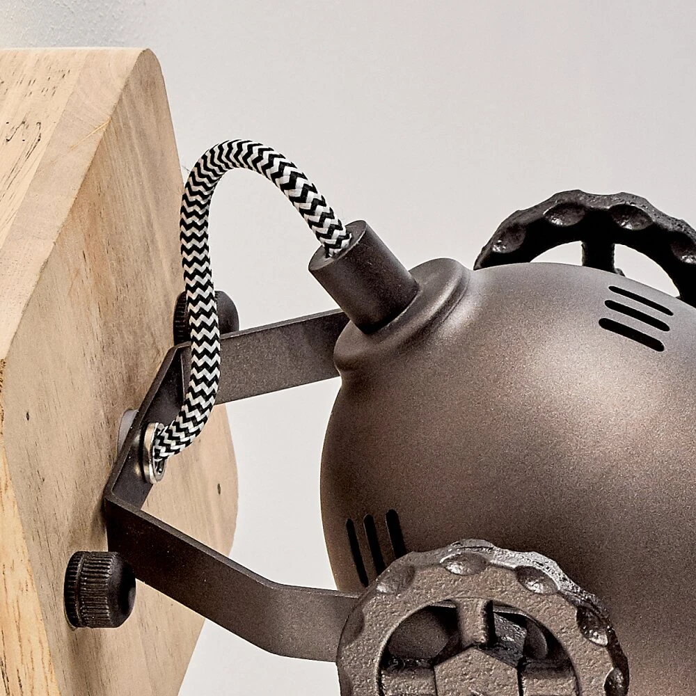 Herford Wandleuchte Braun, Holz Dunkel, Schwarz, 1-flammig 5 Herford Wandleuchte Braun, Holz Dunkel, Schwarz, 1-flammig – Bild 5