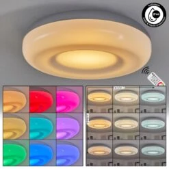 IDual Daphnis Deckenleuchte LED Silber, Weiß, 1-flammig, Fernbedienung, Farbwechsler